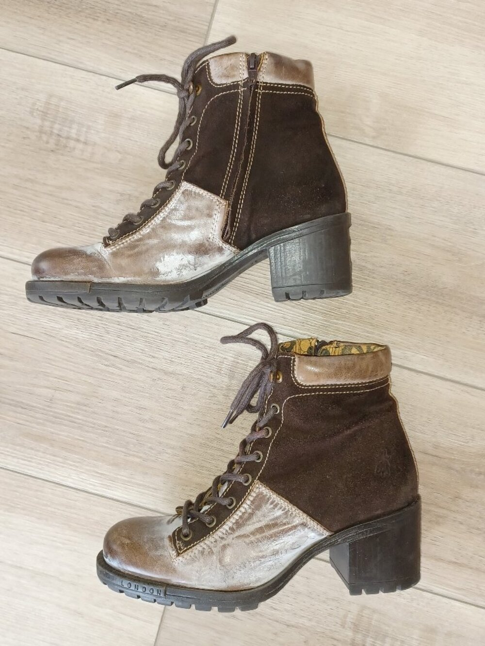 FLY London Women's Leal Combat Boot 40 M EU (9-9.5)